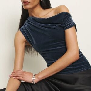 Reformation Belle Knit Top - Velvet Asymmetrical